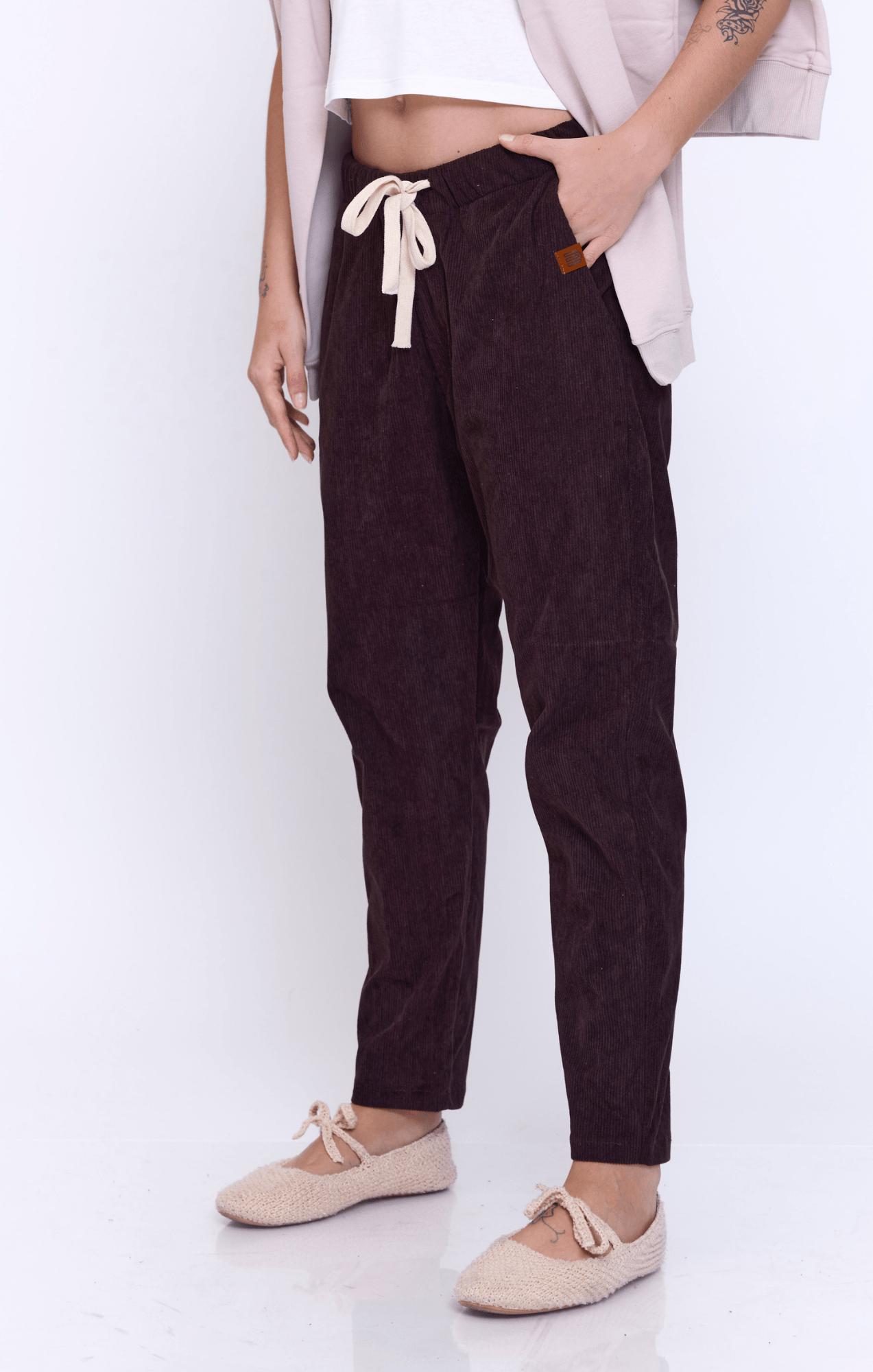 Dark Brown - Corduroy Long Pants - GONSURFING