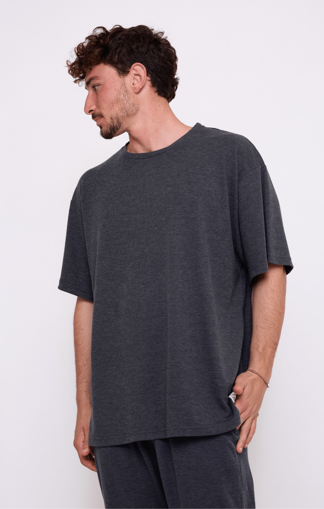 Dark Gray - Waffle T-Shirt - GONSURFING