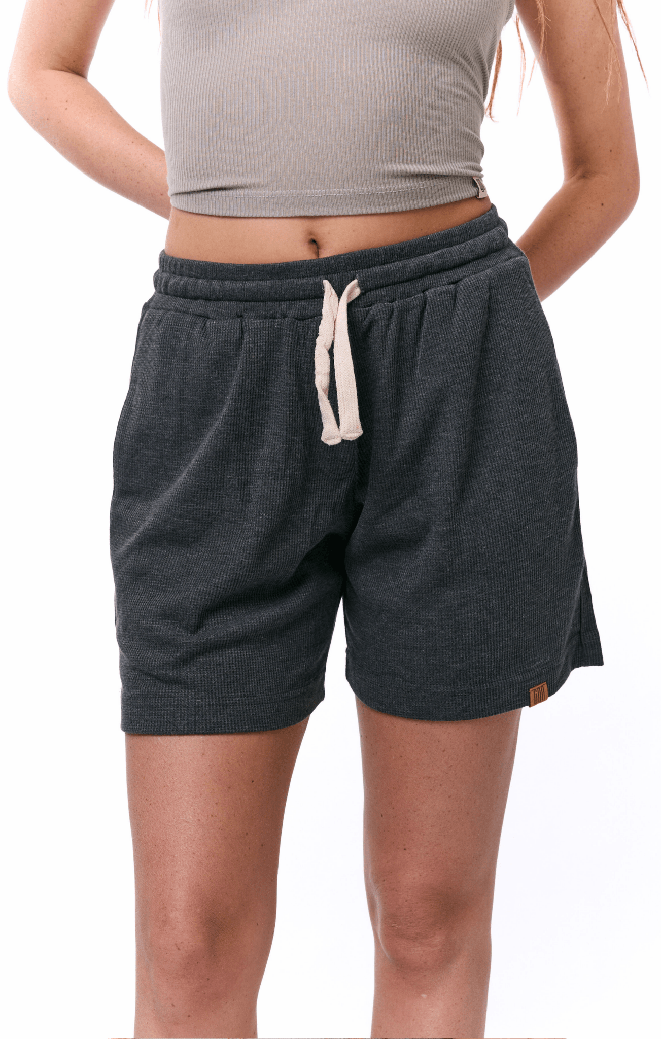 Dark Gray - Waffle Unisex Shorts - GONSURFING