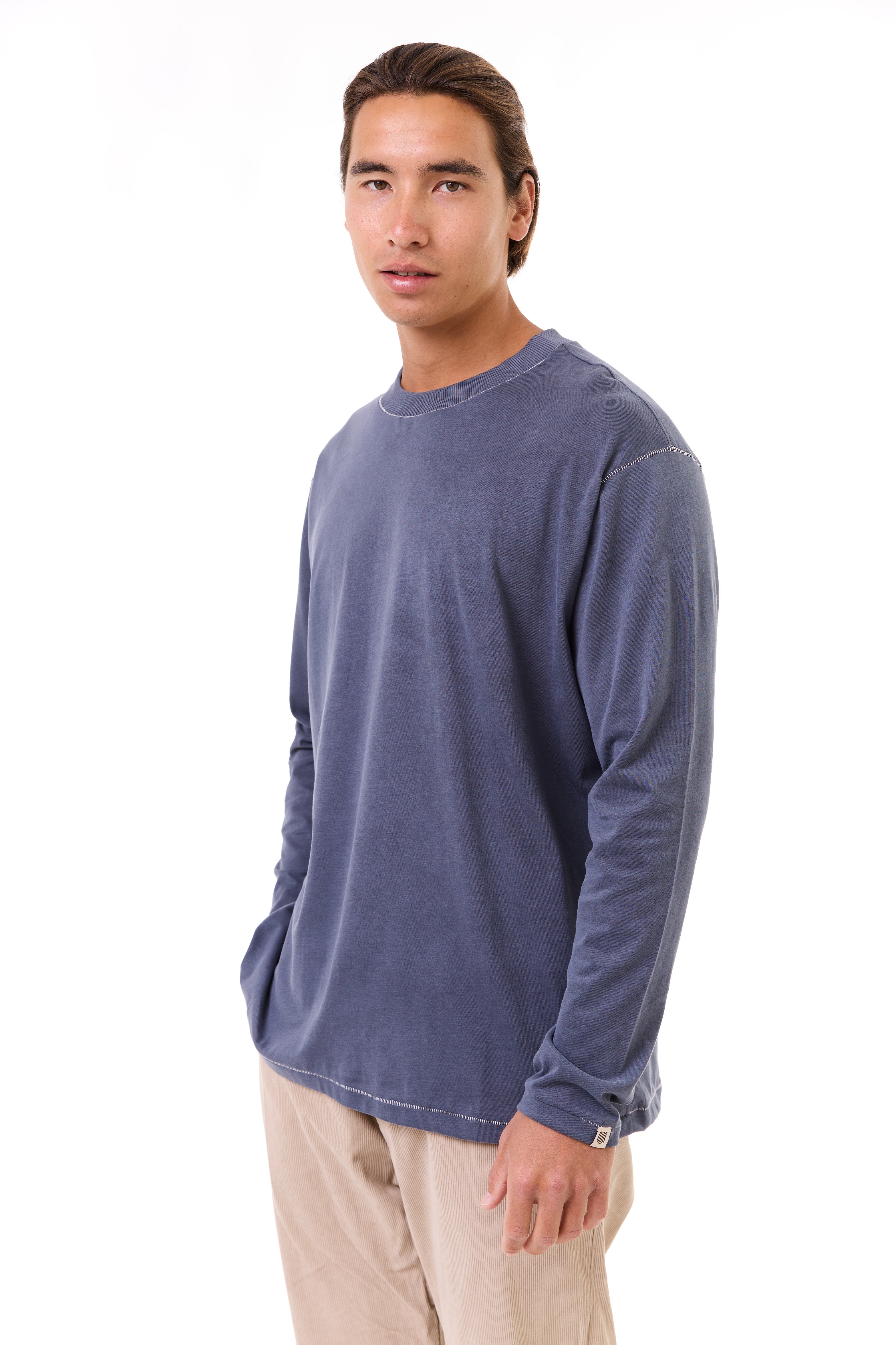 Gray wash- stitches long sleeves