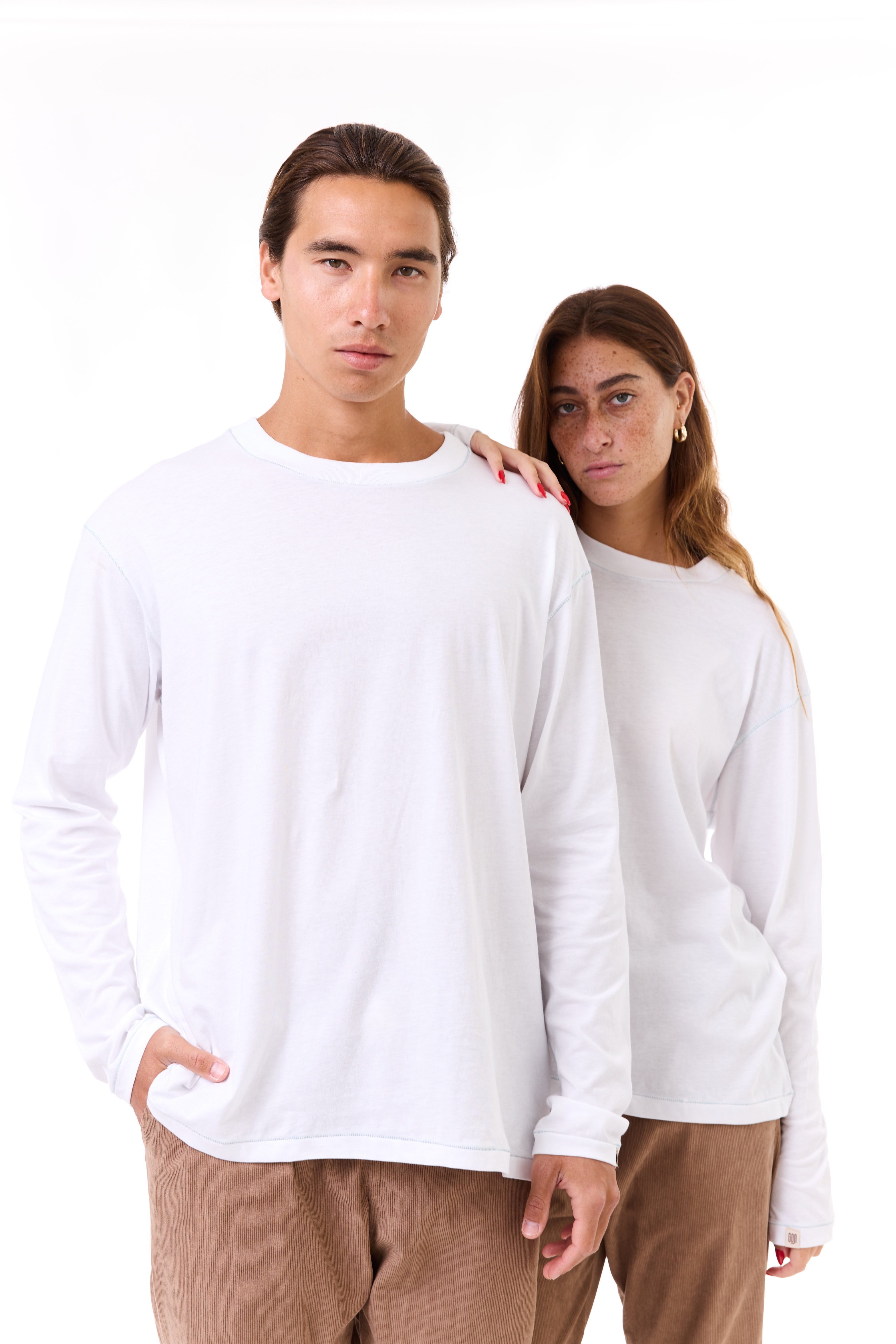 White - stitches long sleeves