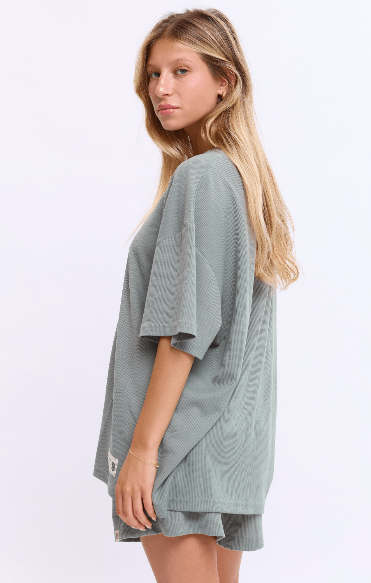 Gray Green - Waffle T-Shirt - GONSURFING