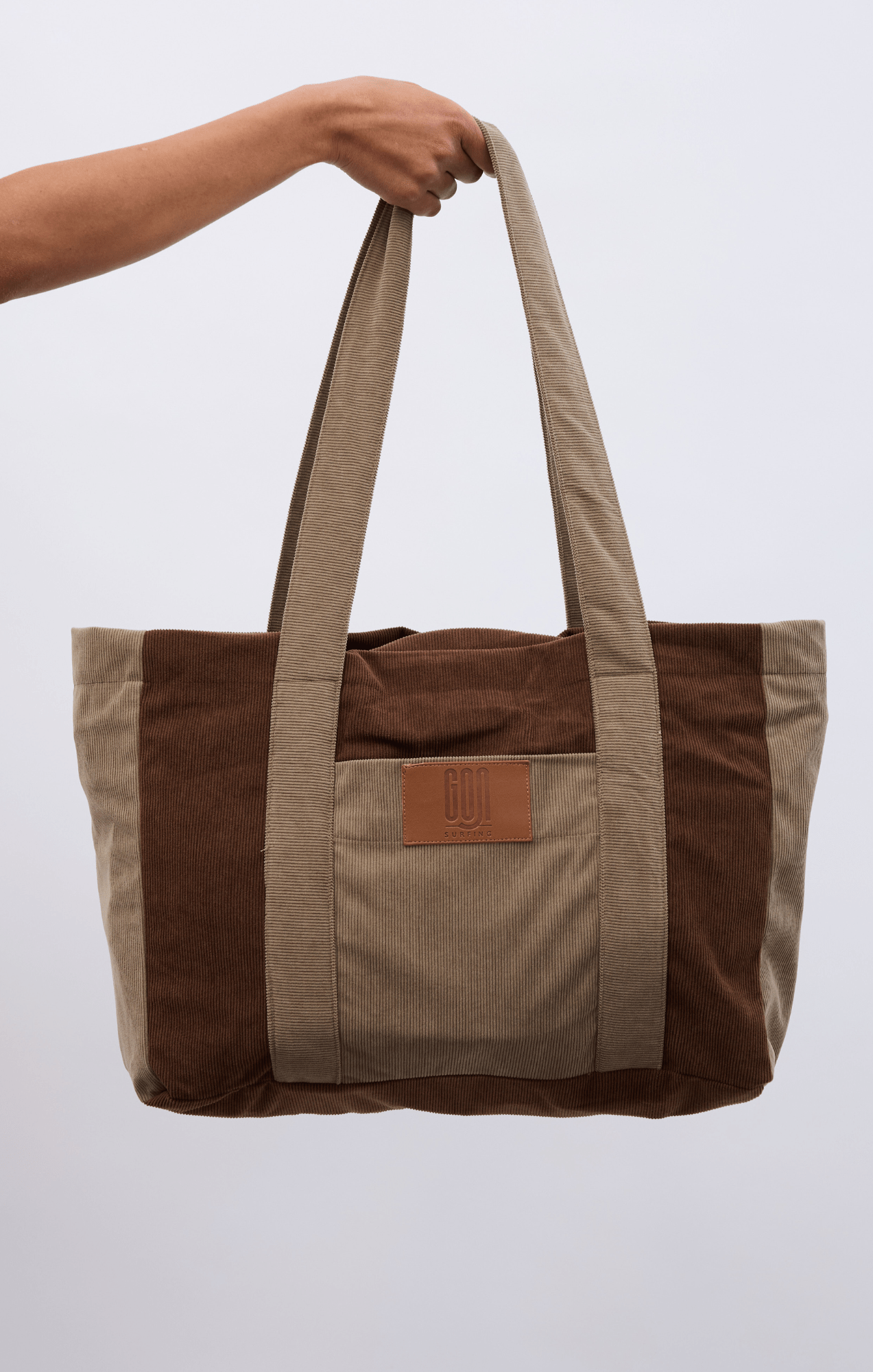 Khaki & Brown - Corduroy Bag - GONSURFING