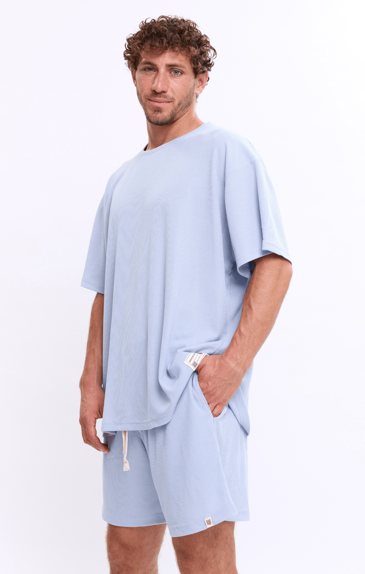 Light Blue - Waffle T-Shirt - GONSURFING