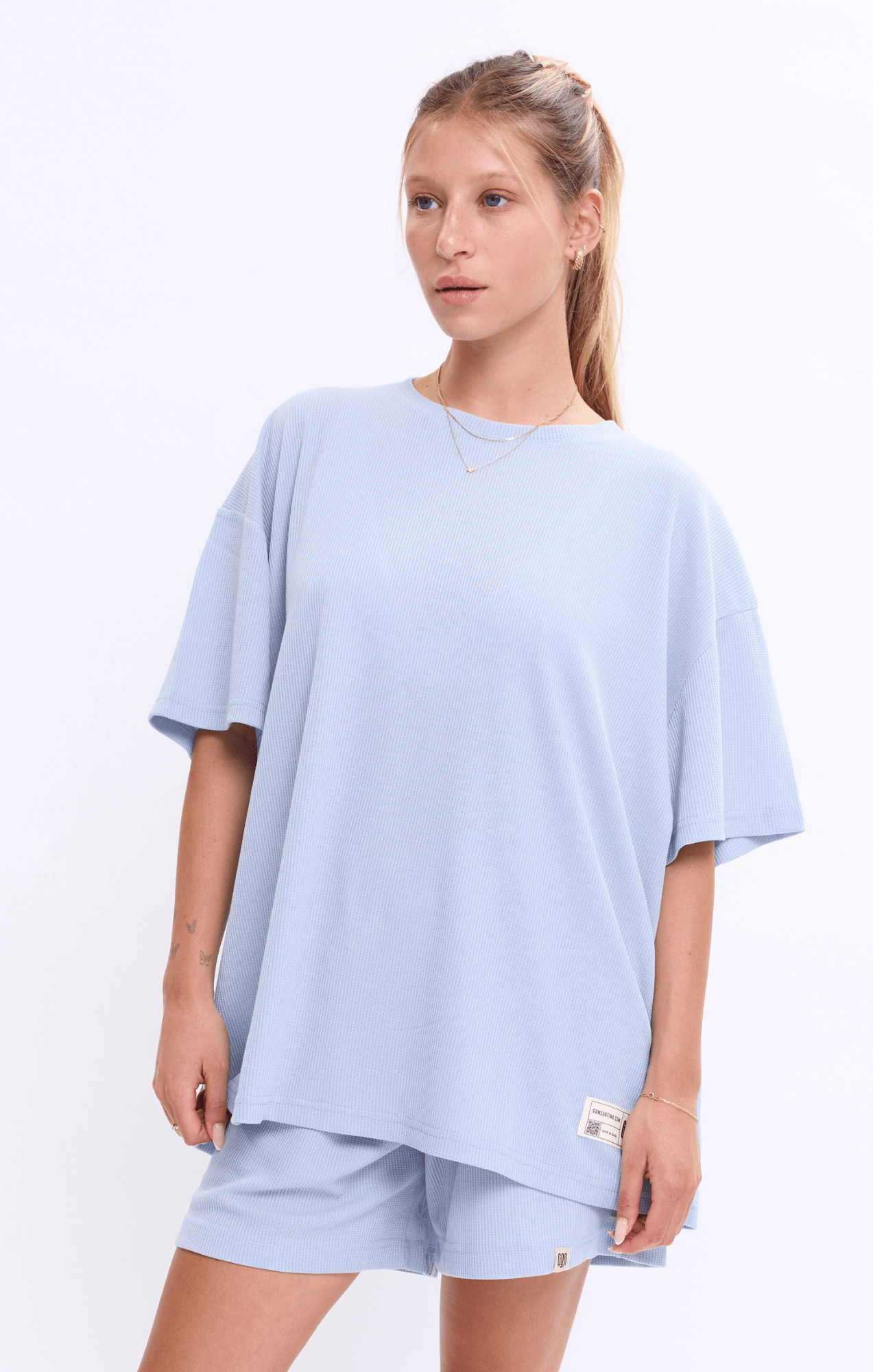 Light Blue - Waffle T-Shirt - GONSURFING