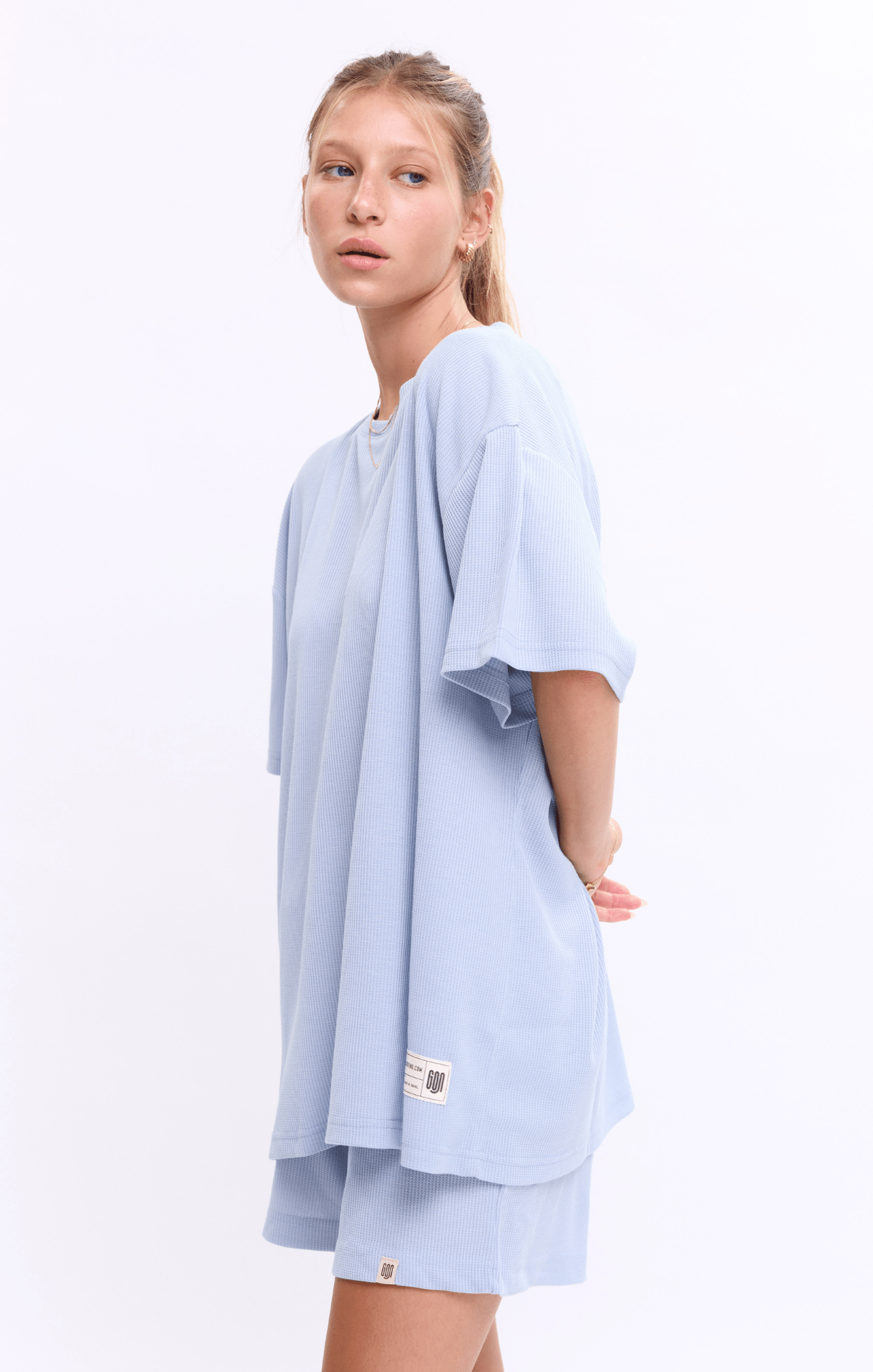 Light Blue - Waffle T-Shirt - GONSURFING