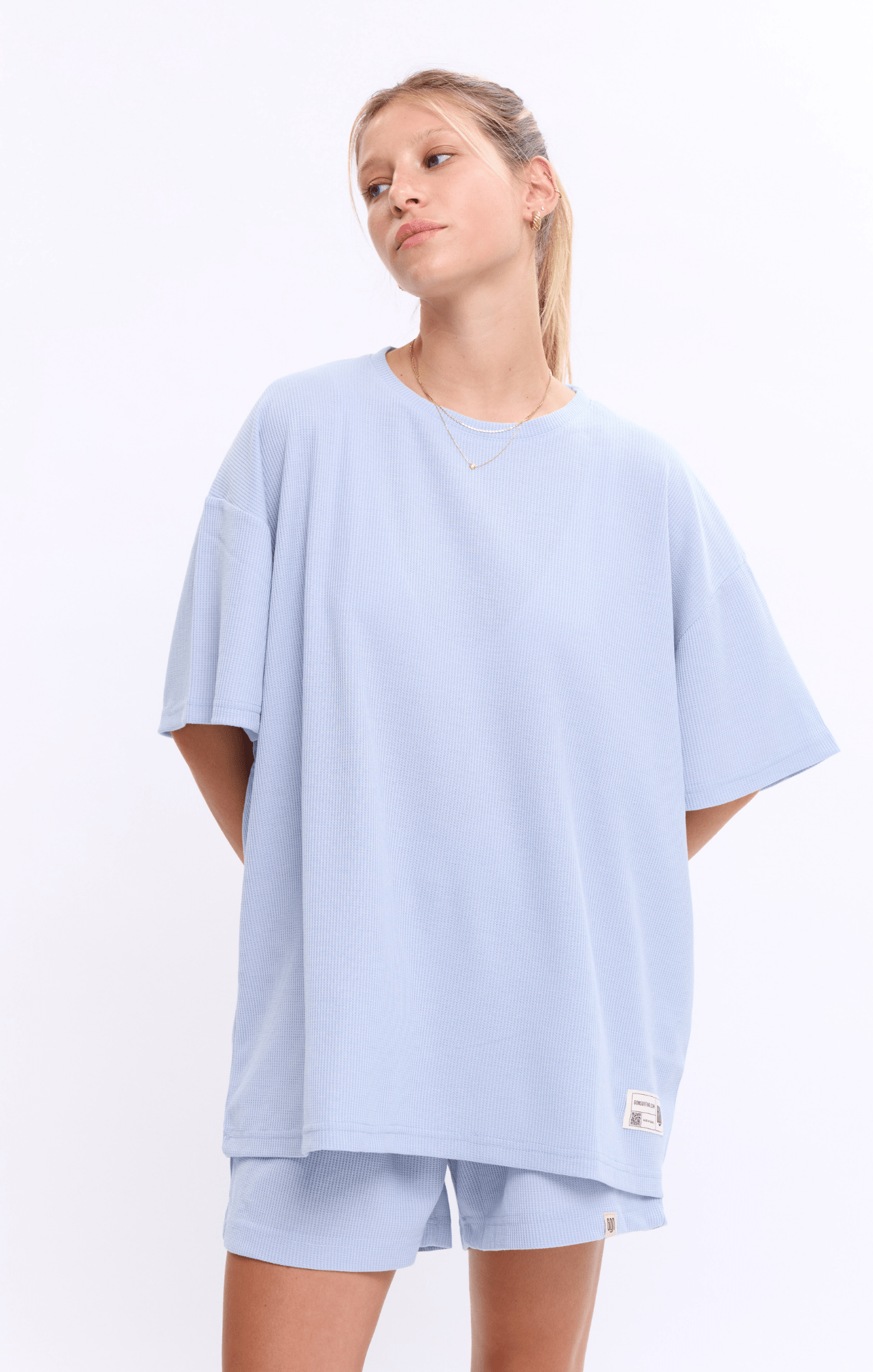 Light Blue - Waffle T-Shirt - GONSURFING