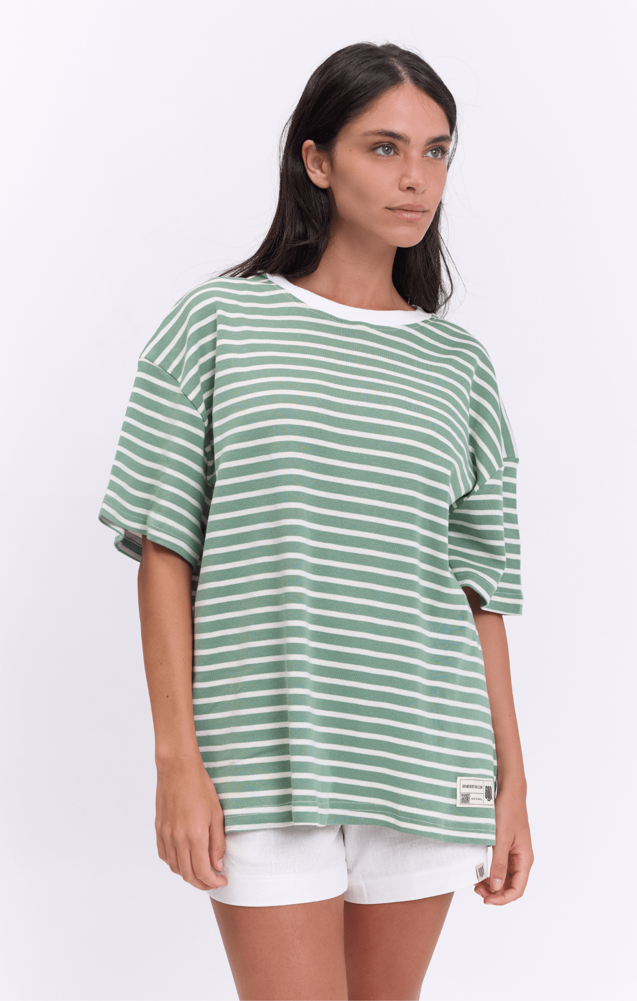 Light Green Stripes - Oversize T-Shirt - GONSURFING