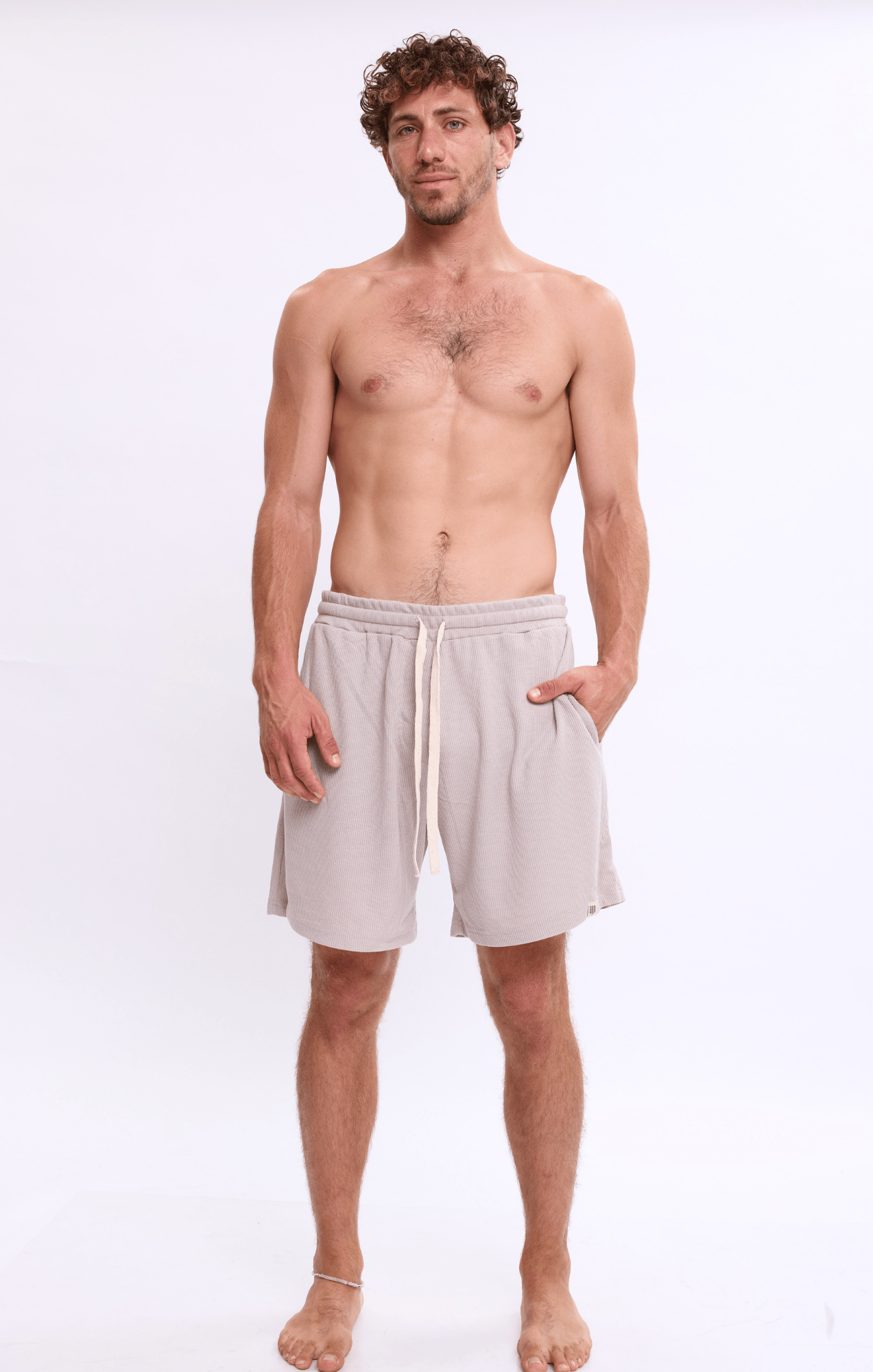 Light Khaki - Waffle Shorts - GONSURFING