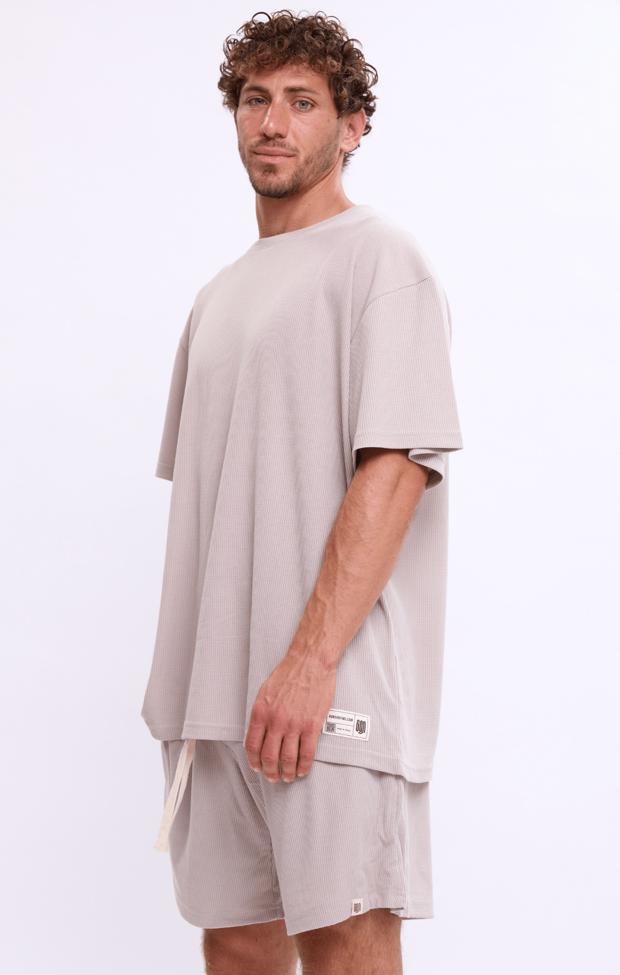 Light Khaki - Waffle T-Shirt - GONSURFING