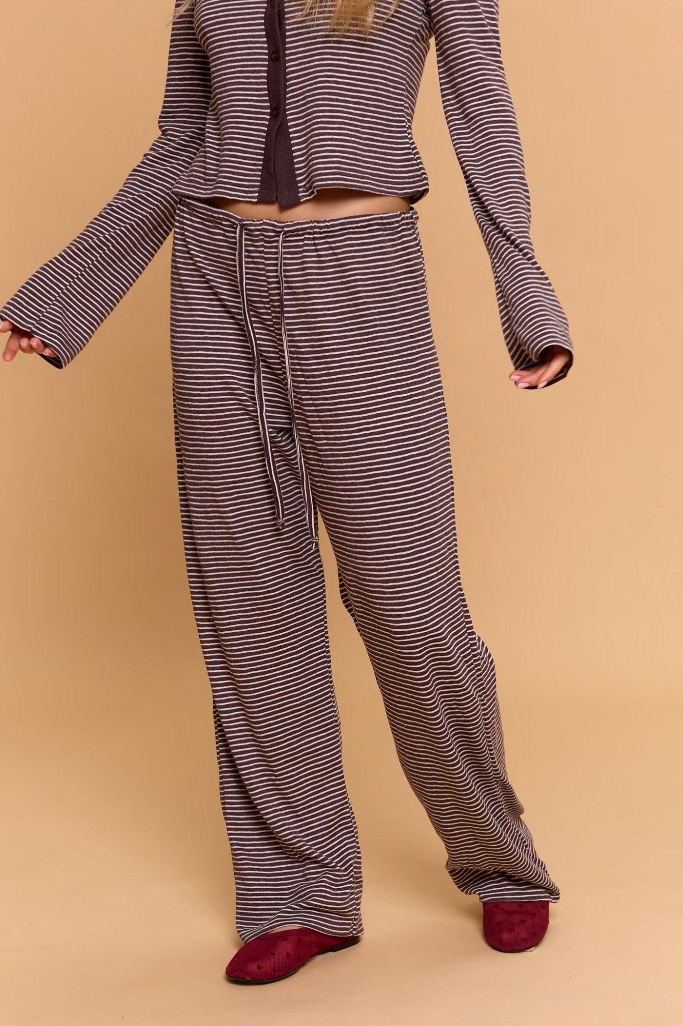 Long striped pants - brown - GONSURFING