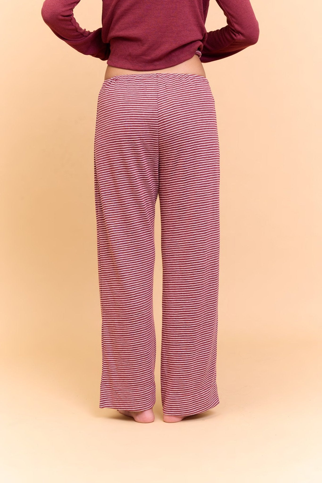 Long striped pants - Burgundy - GONSURFING