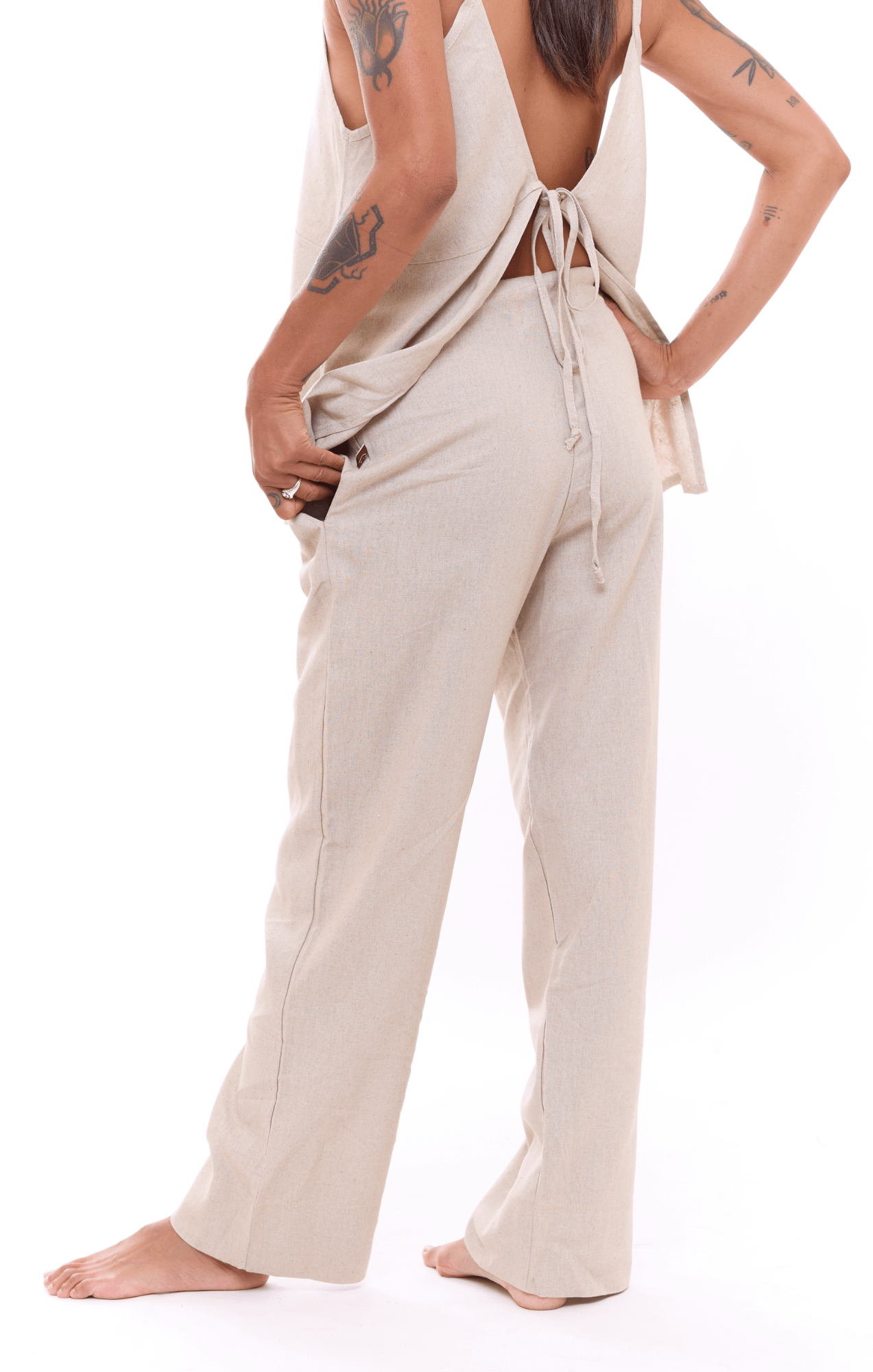 Natural - Woman Linen Long Pants - GONSURFING