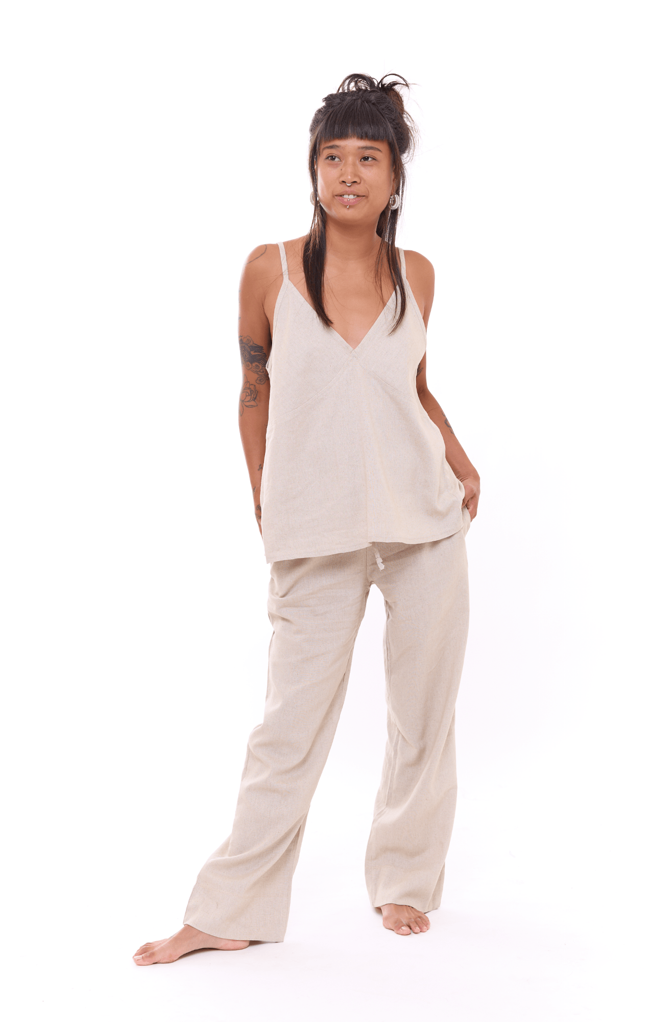 Natural - Women Linen Top - GONSURFING