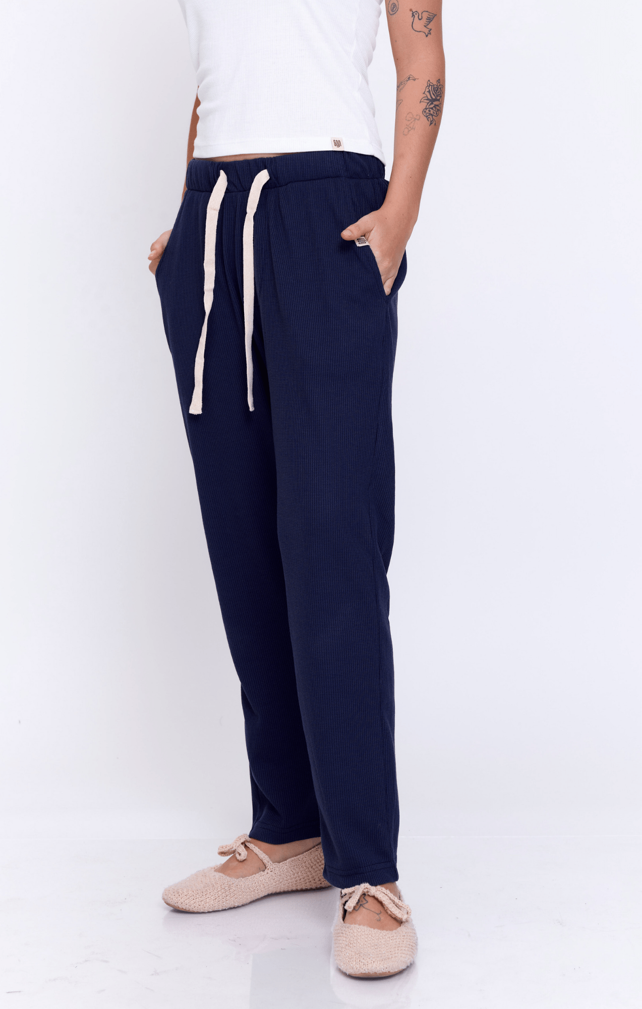 Navy - Waffle Unisex Long Pants - GONSURFING