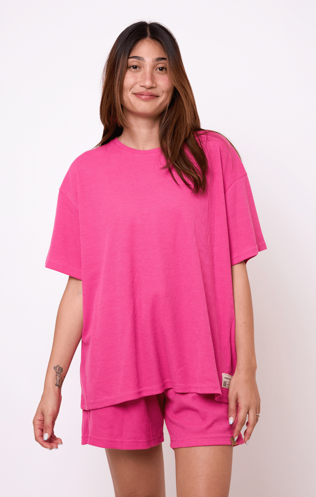 Pink - Waffle T-Shirt - GONSURFING