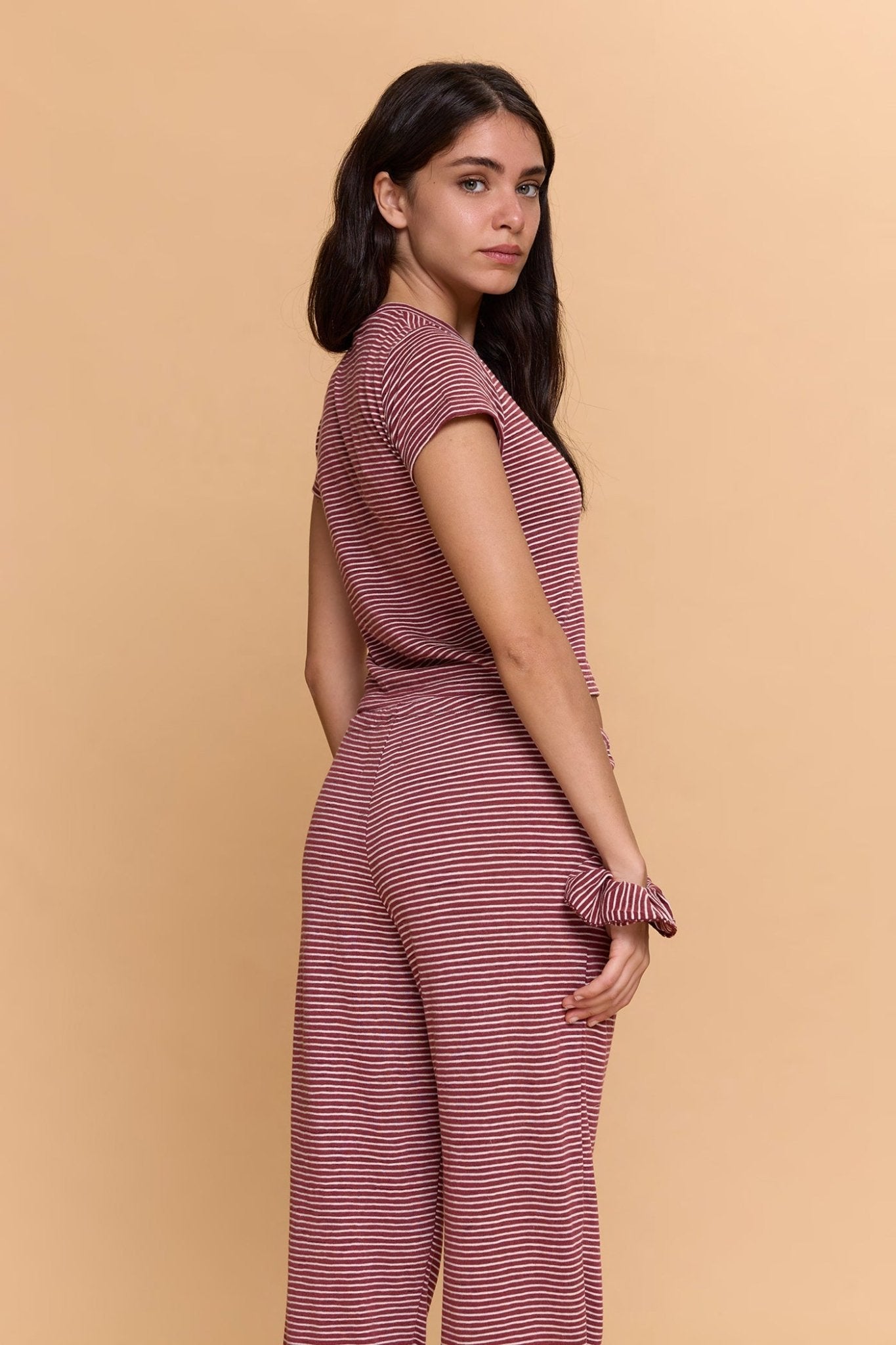 Striped baby T - Burgundy - GONSURFING