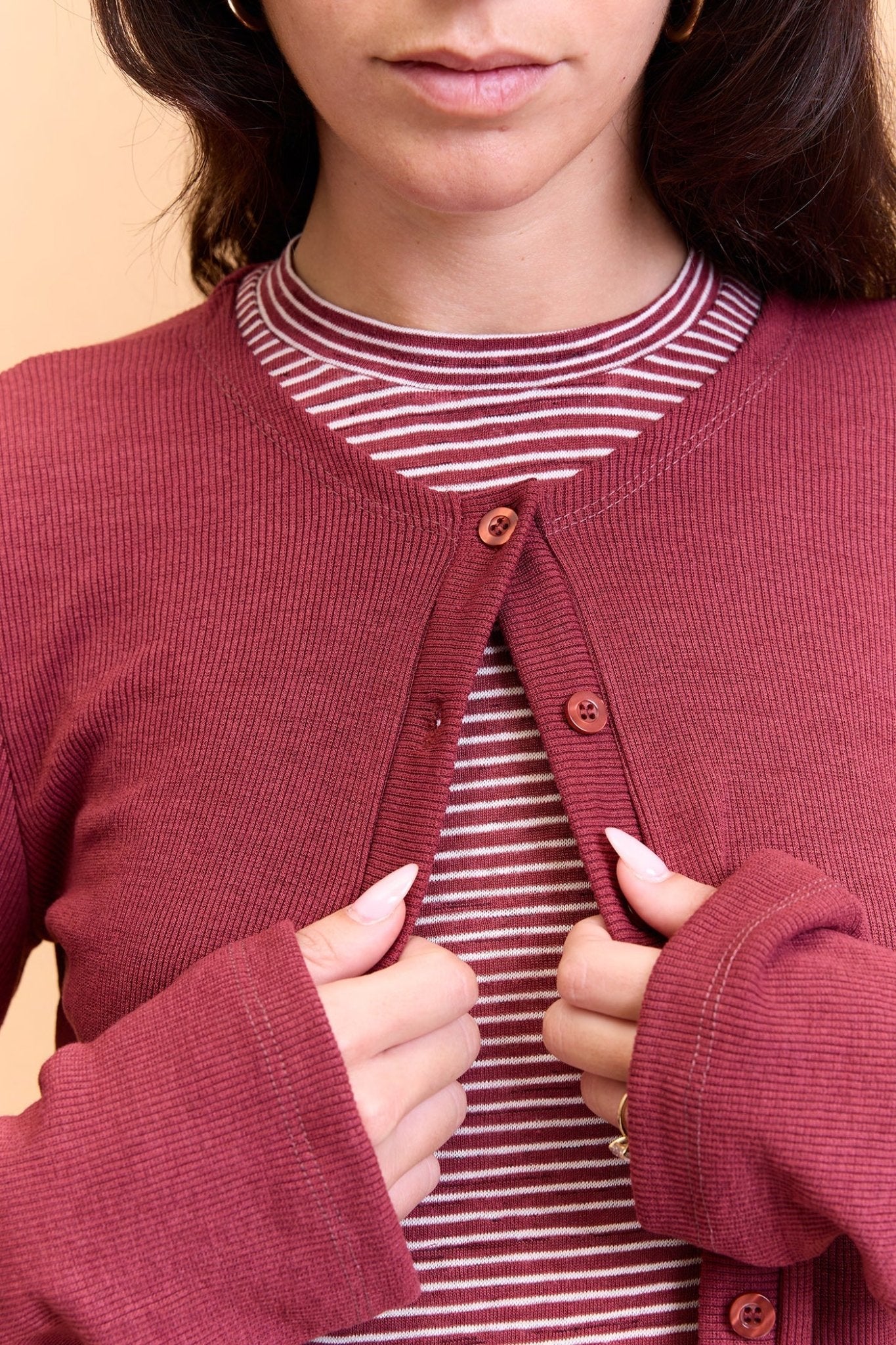 Striped baby T - Burgundy - GONSURFING