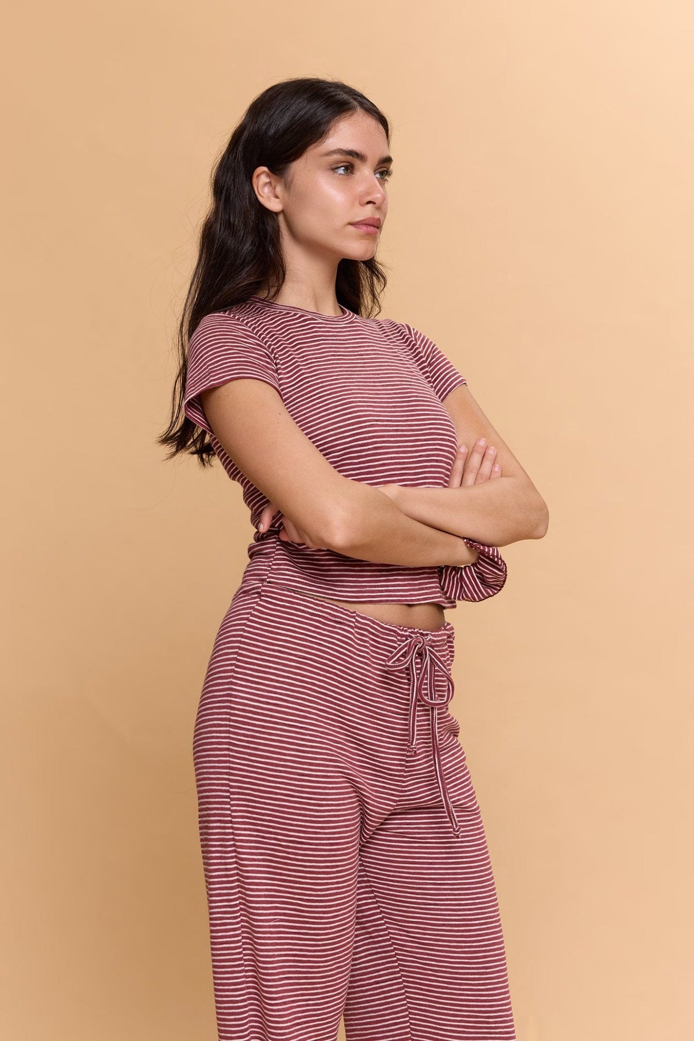 Striped baby T - Burgundy - GONSURFING