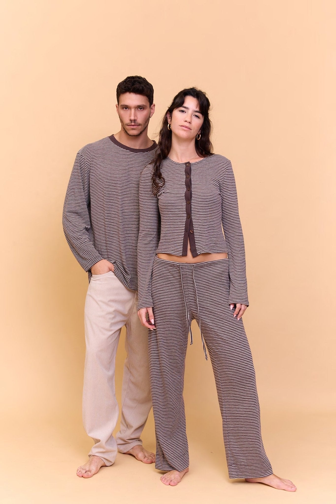 Striped Long sleeve - Brown - GONSURFING