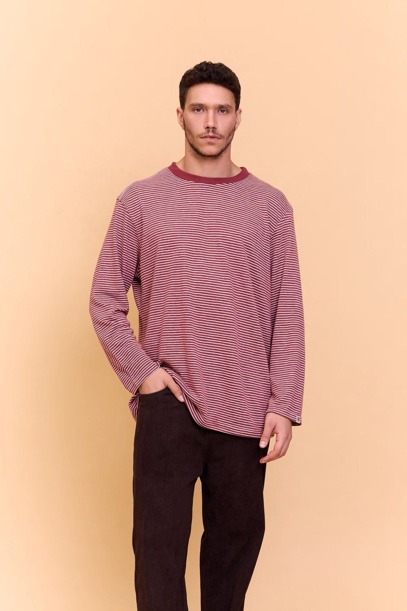 Striped Long sleeve - Burgundy - GONSURFING