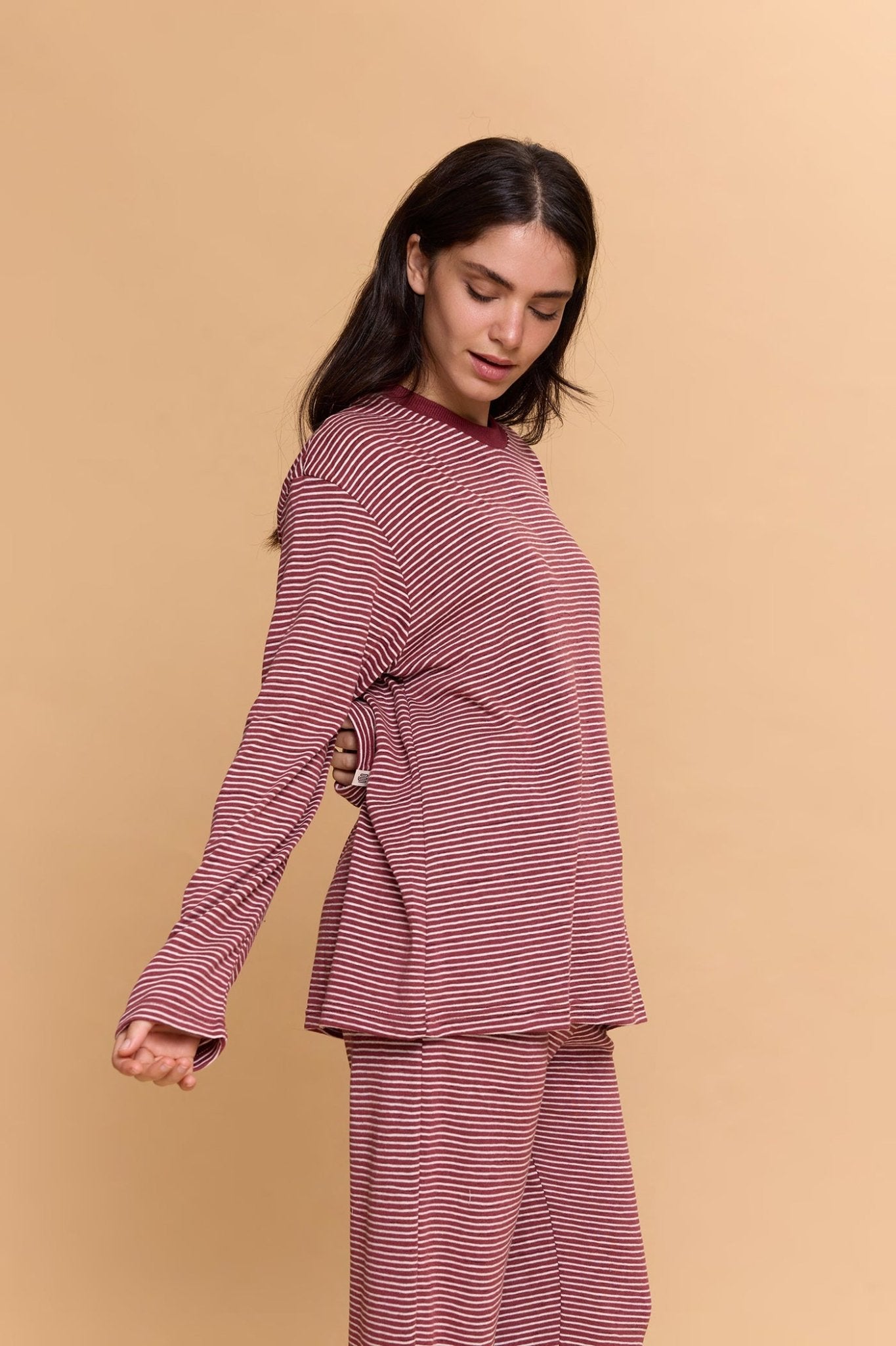Striped Long sleeve - Burgundy - GONSURFING