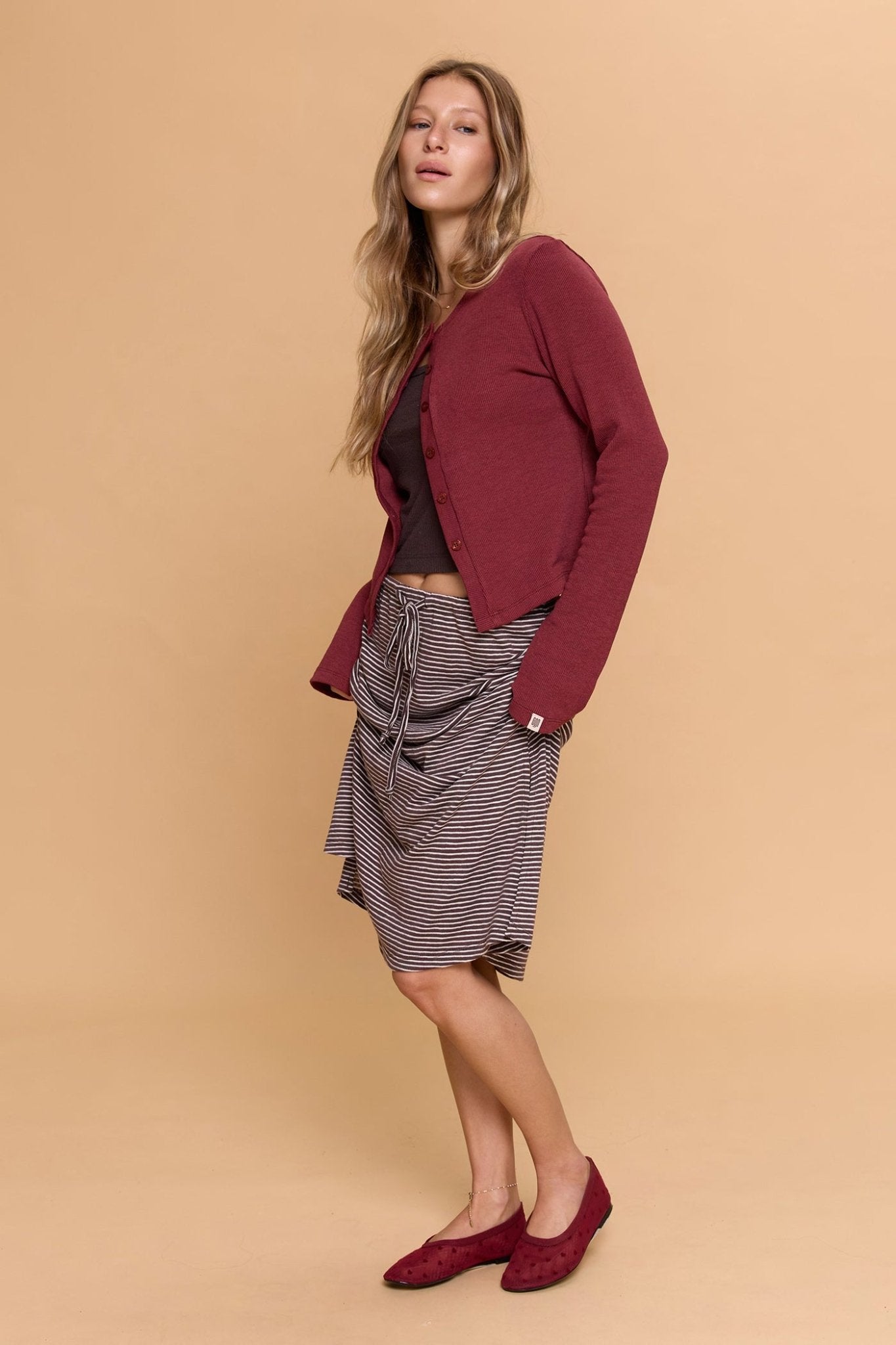 Striped skirt - Brown - GONSURFING