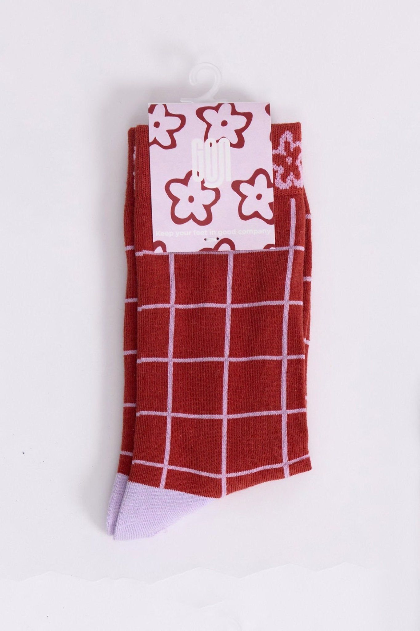 Unisex socks - red checkered - GONSURFING