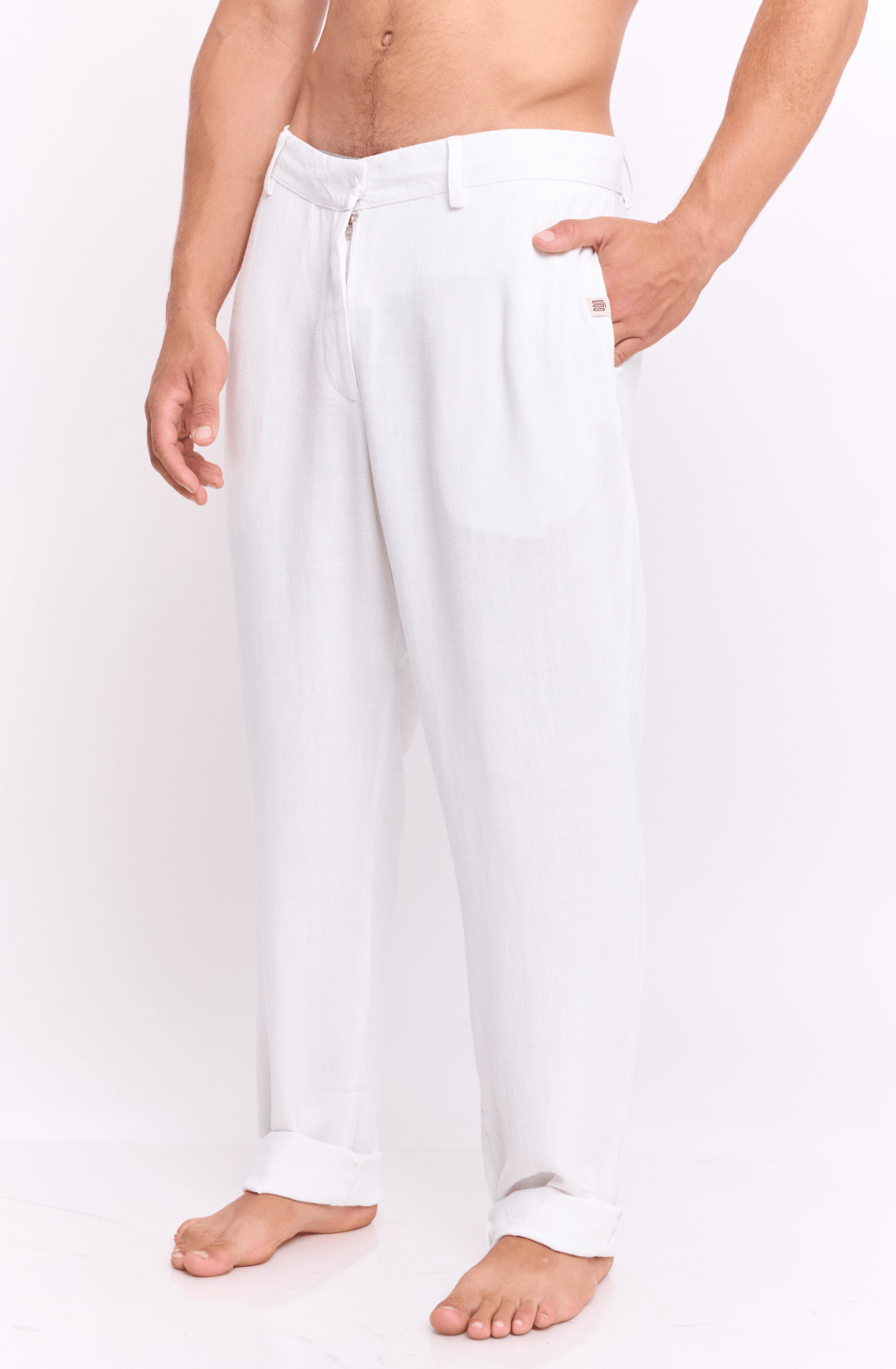 White - Linen Long Pants - GONSURFING
