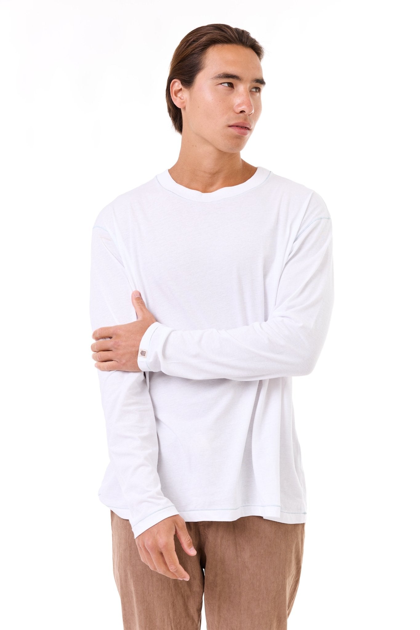 White - stitches long sleeves - GONSURFING