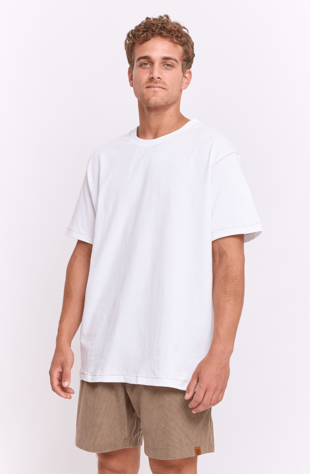 White - stitches t-shirt - GONSURFING
